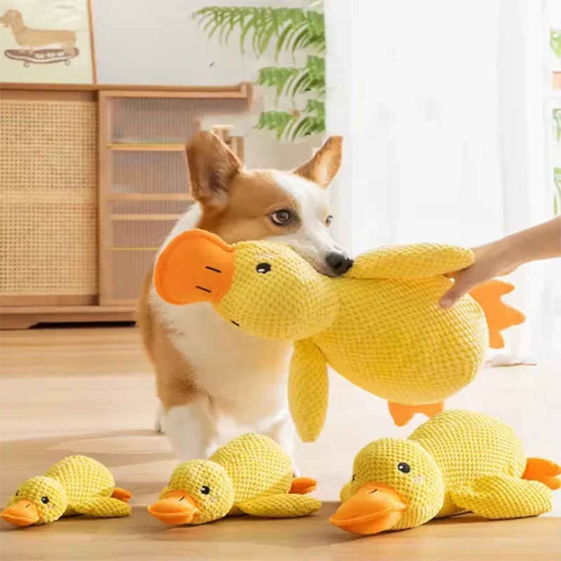 Hundespielzeug Stomping Ente Bissfest Schleifen Zähne Reinigung Großer Hund Interaktive Unterhaltung Welpe Langeweile Haustier Plüschtier