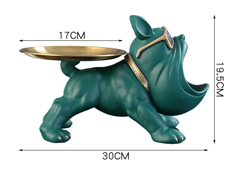30 cm/11,8 Zoll Home Decor Bulldog Figur Hund Statue Schlüssel Aufbewahrungsbox Tier Ornament Harz Handwerk Kunst Figur Welpen Skulptur