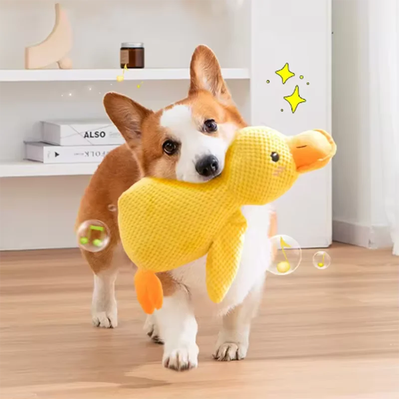 Hundespielzeug Stomping Ente Bissfest Schleifen Zähne Reinigung Großer Hund Interaktive Unterhaltung Welpe Langeweile Haustier Plüschtier