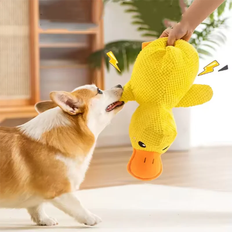 Hundespielzeug Stomping Ente Bissfest Schleifen Zähne Reinigung Großer Hund Interaktive Unterhaltung Welpe Langeweile Haustier Plüschtier