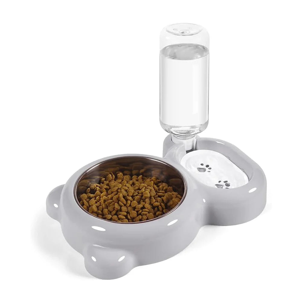 Katzen-Futter- und Wasserspender, Haustier-Wasser- und Futterschalen-Set, mit automatischer Wasserspenderflasche