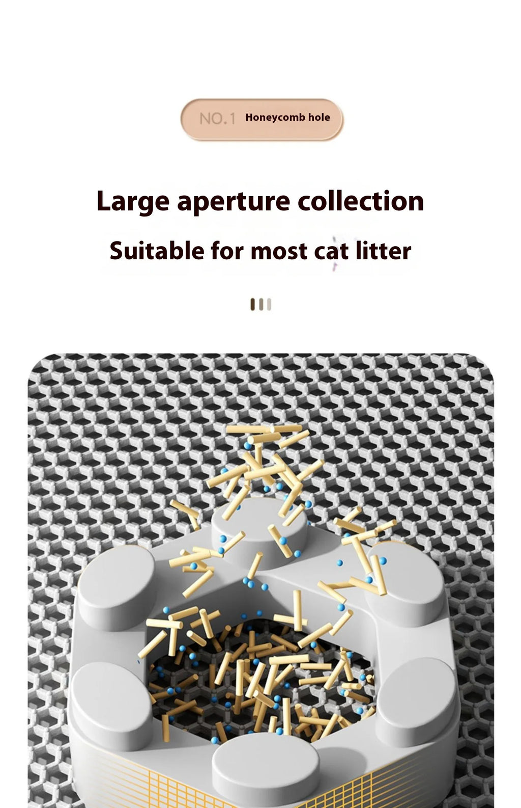 Katzenstreumatte, 2-lagiges Design, Premium-Sandfangstechnologie, wasserdichte Basis, rutschfester Haustier-Bodenschutz für Kätzchen im Innenbereich