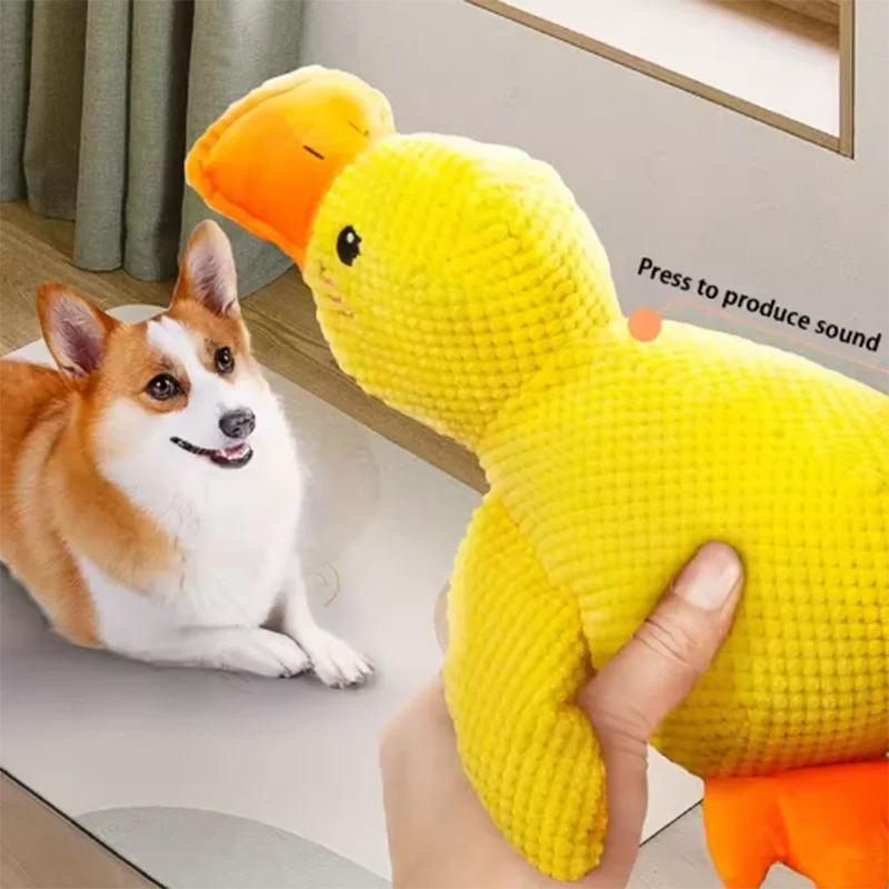 Hundespielzeug Stomping Ente Bissfest Schleifen Zähne Reinigung Großer Hund Interaktive Unterhaltung Welpe Langeweile Haustier Plüschtier