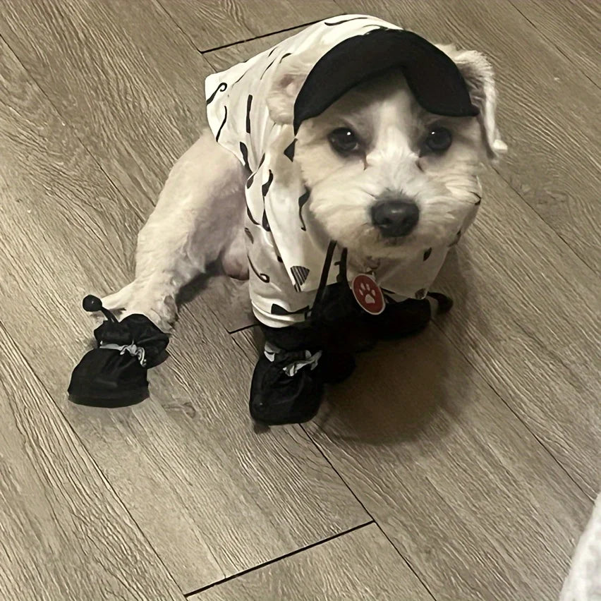 4 Stück wasserabweisende Hundeschuhe für kleine Hunde – schützen Sie die Pfoten Ihres Haustiers und halten sie trocken, Outdoor-Regenstiefel für Hunde