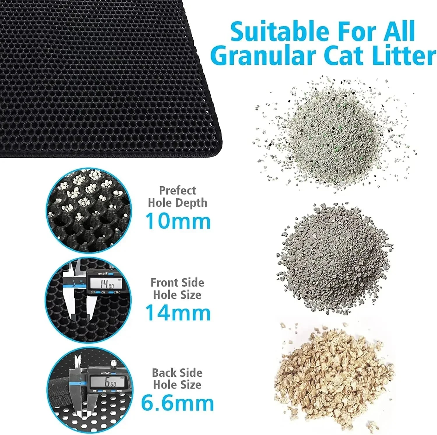 Katzenstreumatte, 2-lagiges Design, Premium-Sandfangstechnologie, wasserdichte Basis, rutschfester Haustier-Bodenschutz für Kätzchen im Innenbereich