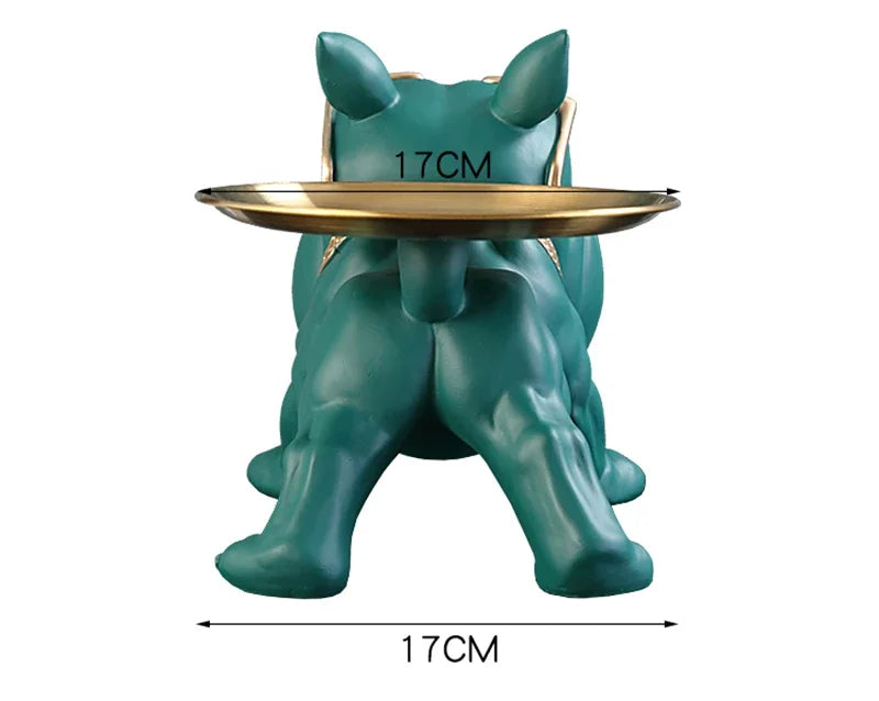 30 cm/11,8 Zoll Home Decor Bulldog Figur Hund Statue Schlüssel Aufbewahrungsbox Tier Ornament Harz Handwerk Kunst Figur Welpen Skulptur