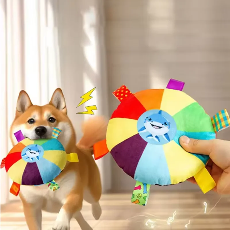 Hund klingendes Plüschtier, Glocke, Cartoon-Spielzeug, Welpe, kleiner Hund, Teddy, Zähneknirschen, Spielzeug, verschleißfestes, bissfestes Haustierspielzeug