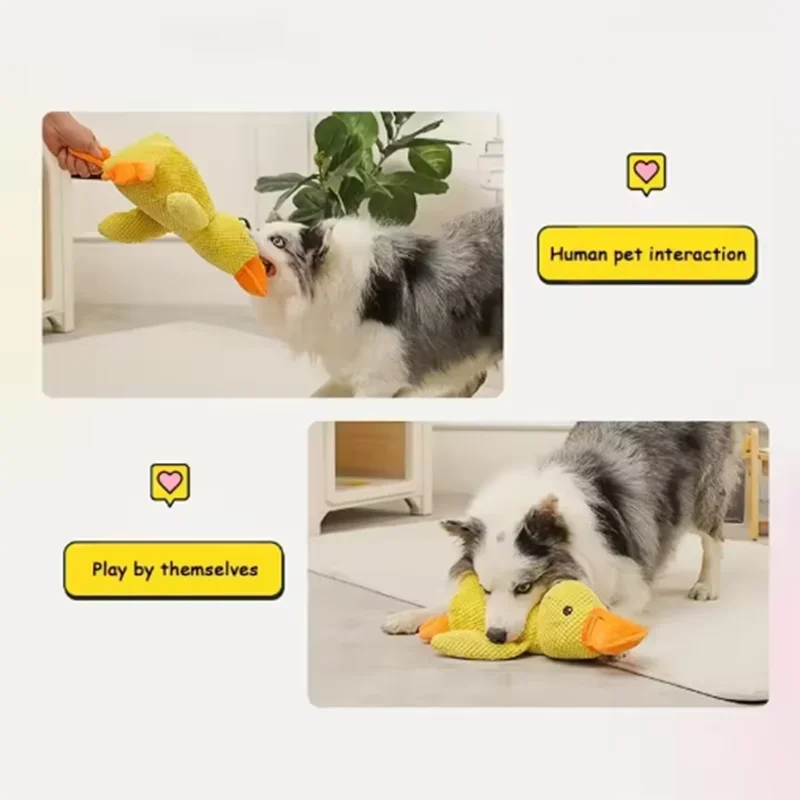 Hundespielzeug Stomping Ente Bissfest Schleifen Zähne Reinigung Großer Hund Interaktive Unterhaltung Welpe Langeweile Haustier Plüschtier