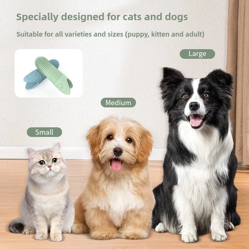 Hundezahnbürste, 360° °   Reinigungs-Fingerzahnbürste für Hunde, Hundefingerzahnbürste aus lebensmittelechtem Silikon für Hunde und Katzen, Zahnpflege