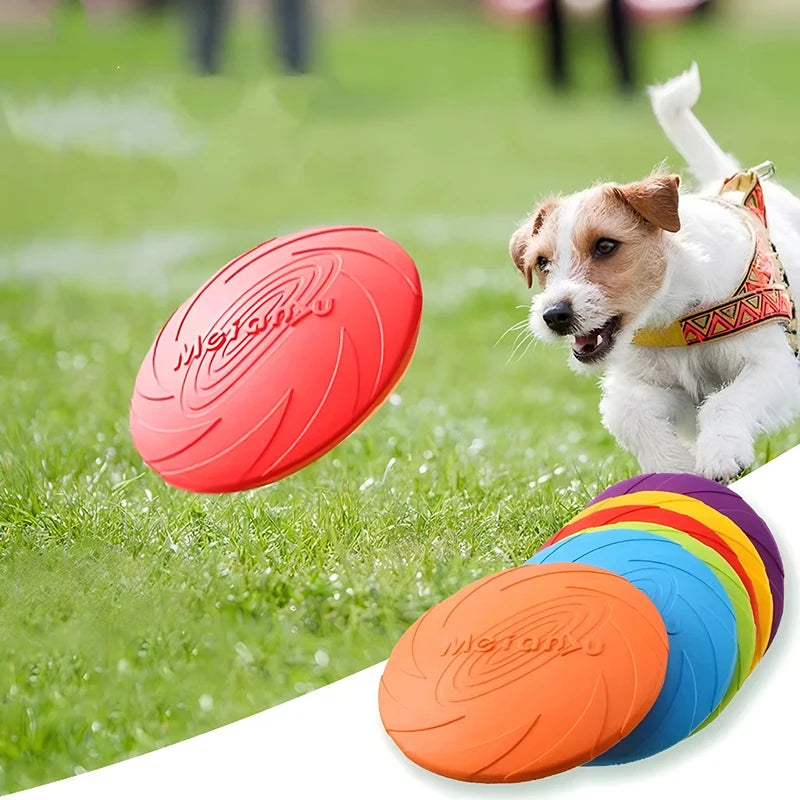 Hundespielzeug, Silikon, fliegende Scheibe, modisch, mehrfarbig, beständig, Kauspielzeug, Welpe, Outdoor, Spiel, Training, interaktives Zubehör