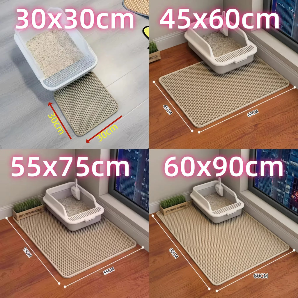 Katzenstreumatte, 2-lagiges Design, Premium-Sandfangstechnologie, wasserdichte Basis, rutschfester Haustier-Bodenschutz für Kätzchen im Innenbereich