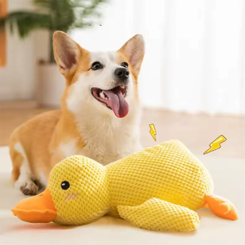 Hundespielzeug Stomping Ente Bissfest Schleifen Zähne Reinigung Großer Hund Interaktive Unterhaltung Welpe Langeweile Haustier Plüschtier