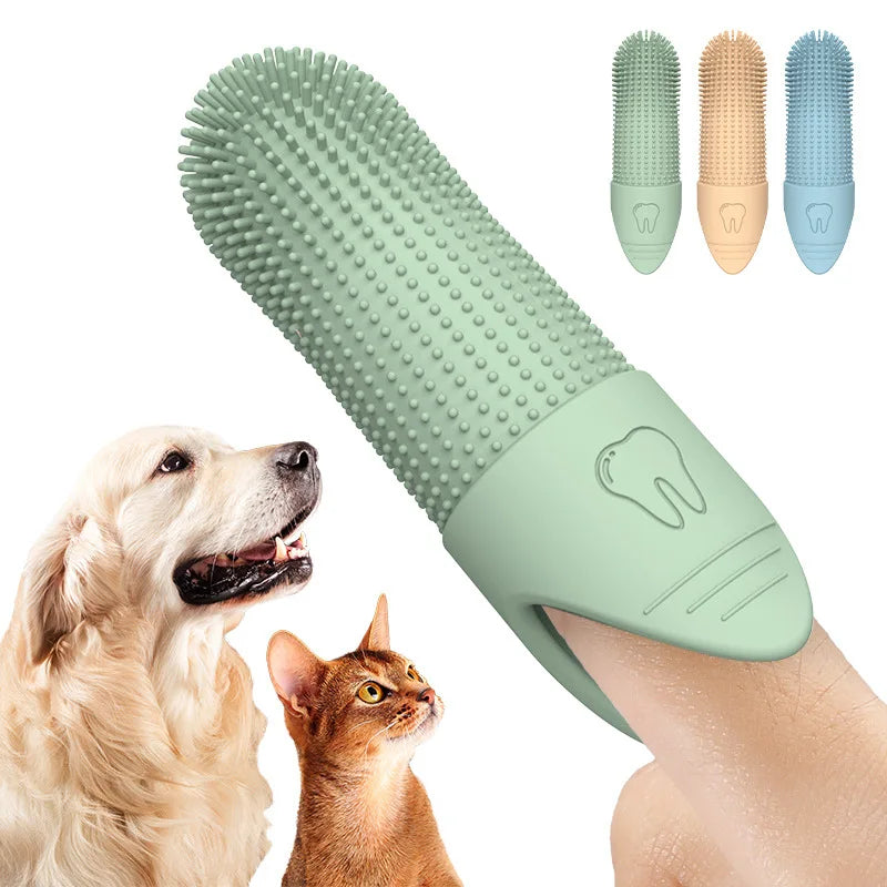 Hundezahnbürste, 360° °   Reinigungs-Fingerzahnbürste für Hunde, Hundefingerzahnbürste aus lebensmittelechtem Silikon für Hunde und Katzen, Zahnpflege