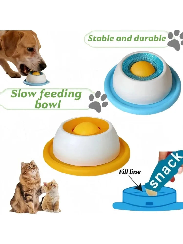 Leckschale für Hunde/Katzen, Leckspielzeug für Haustiere, langsames Futternapf, rutschfeste Leckschale, Lernspielzeug, macht Hunde/Katzen lieben Lecken.