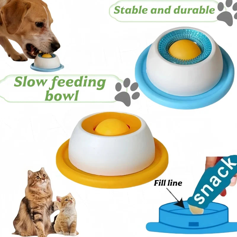 Leckschale für Hunde/Katzen, Leckspielzeug für Haustiere, langsames Futternapf, rutschfeste Leckschale, Lernspielzeug, macht Hunde/Katzen lieben Lecken.