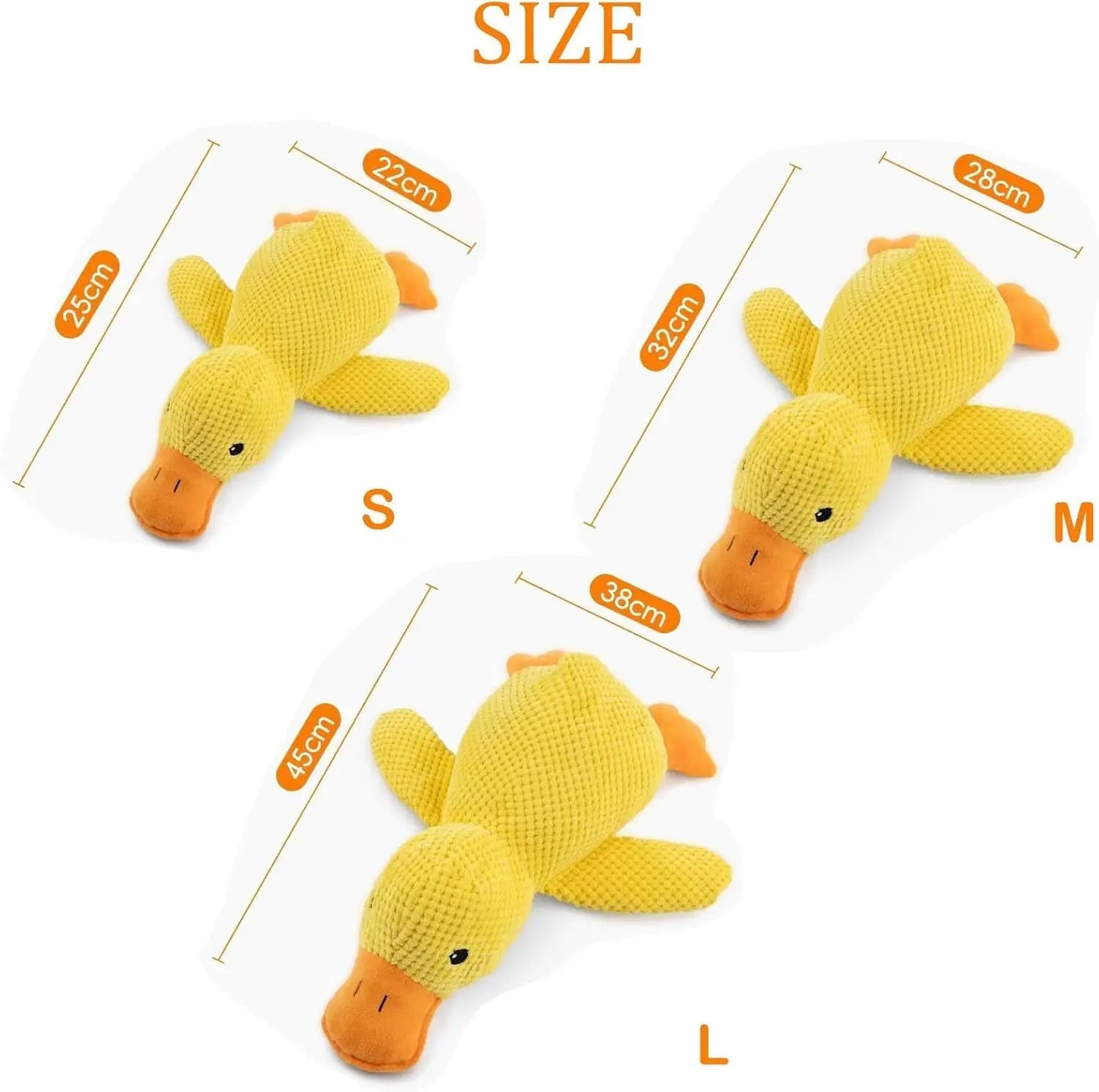 Enten-Hundespielzeug, Plüsch, kaubeständig, langlebiges Hundespielzeug mit Quacking-Sound, Zähneknirschen, Relief, weicher Begleiter für kleine große Hunde