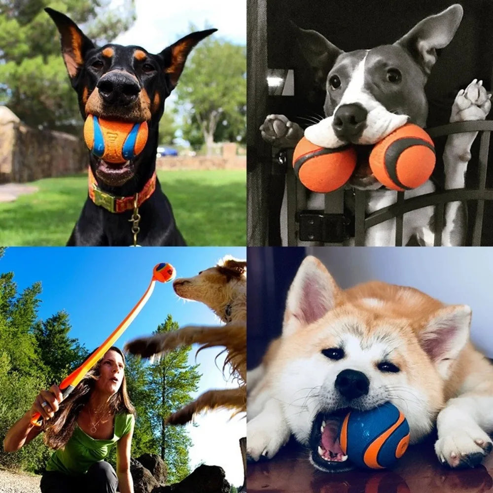 Hundespielzeugball, Hunde-Apportierungsball, Spielzeug, robuster Haustierball, Welpen-Kauspielzeug, fester, elastischer Springball, Haustierzubehör für große, mittelgroße und kleine