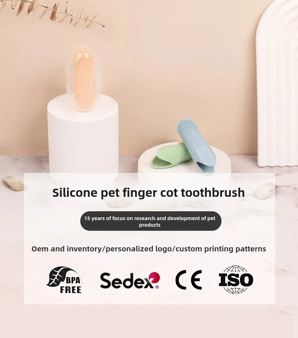 Hundezahnbürste, 360° °   Reinigungs-Fingerzahnbürste für Hunde, Hundefingerzahnbürste aus lebensmittelechtem Silikon für Hunde und Katzen, Zahnpflege