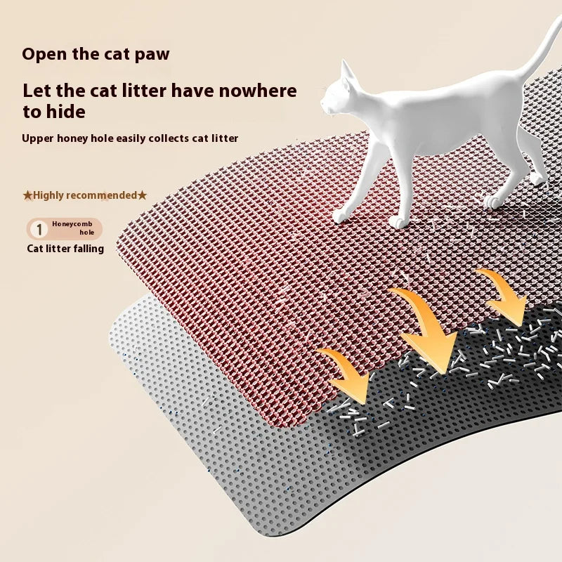 Katzenstreumatte, 2-lagiges Design, Premium-Sandfangstechnologie, wasserdichte Basis, rutschfester Haustier-Bodenschutz für Kätzchen im Innenbereich