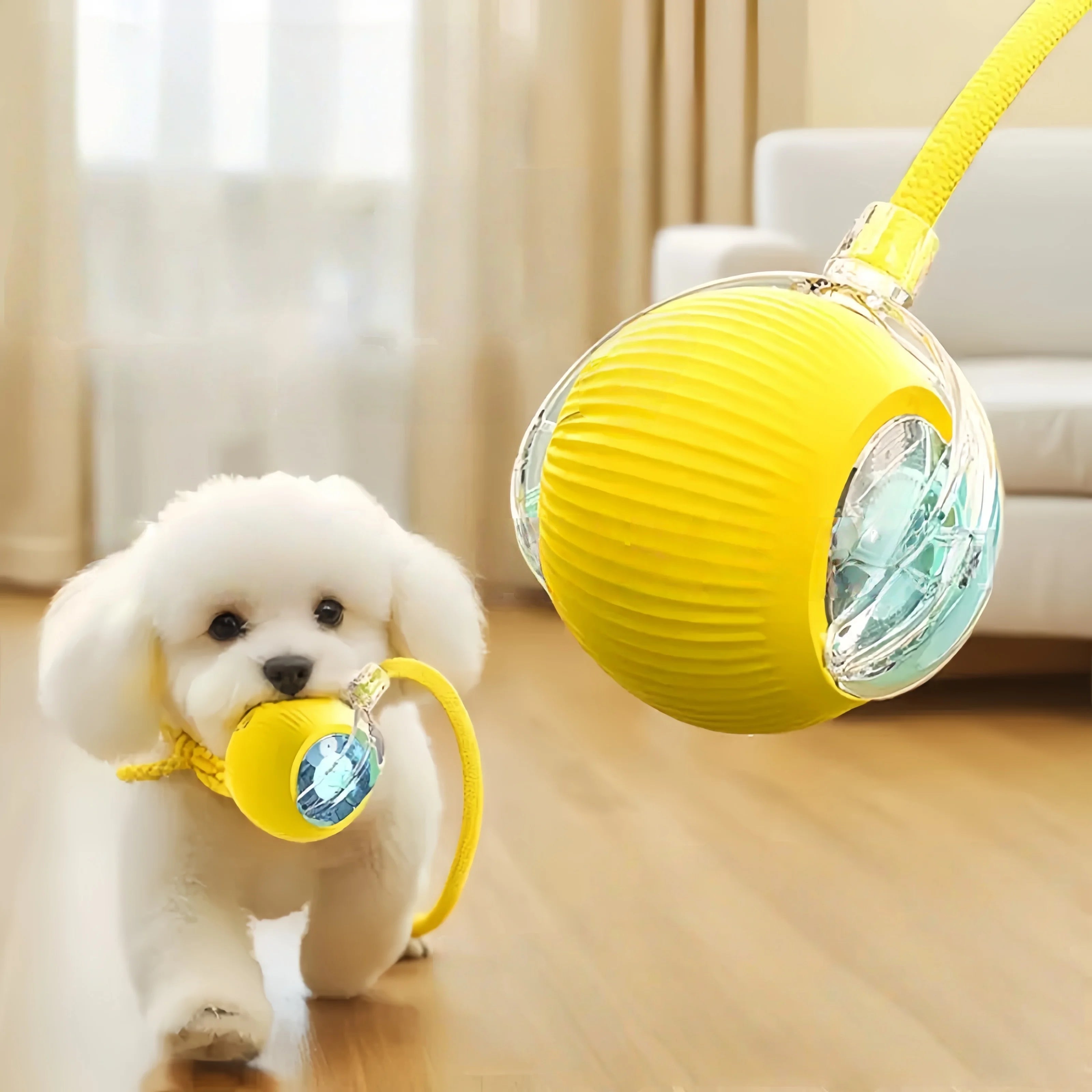 Automatischer Hundespielball zur Selbstbeschäftigung und Langeweile-Linderung, Elektrisches Bissresistentes Smart-Spielzeug für Welpen-Training